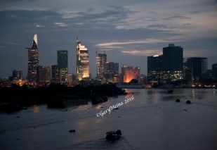 Saigon skyline after sunset